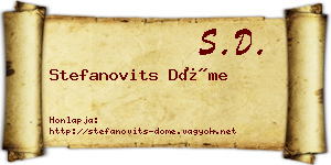 Stefanovits Döme névjegykártya